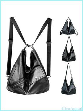Vegan Leather Convertible Backpack Purse Handbag Shoulder Bag for Women